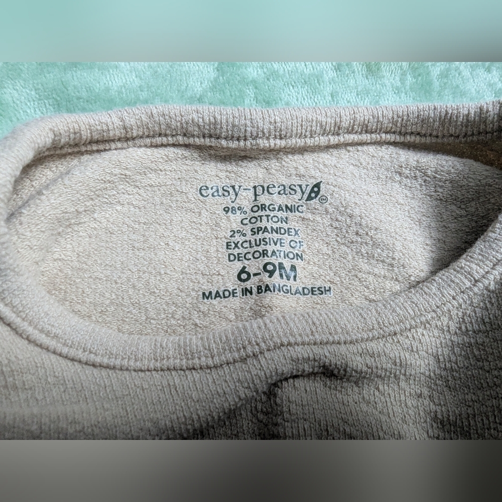 Easy-Peasy Organic Cotton Infant Shirt 6-9 Month - Picture 3 of 4